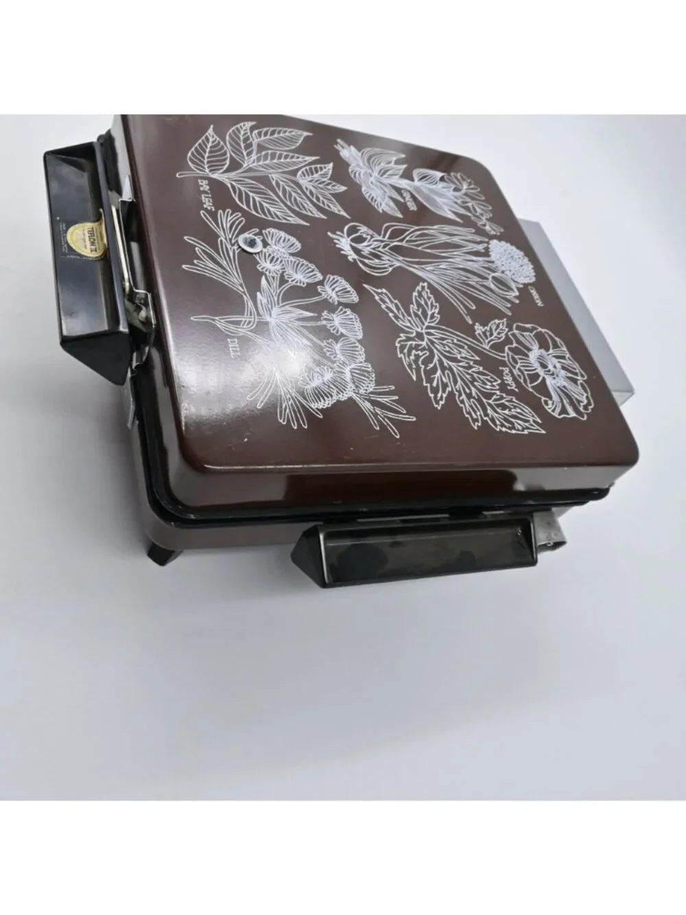 Sears Waffle Iron & Grill Brown Herbs Counter Craft Vintage Tested